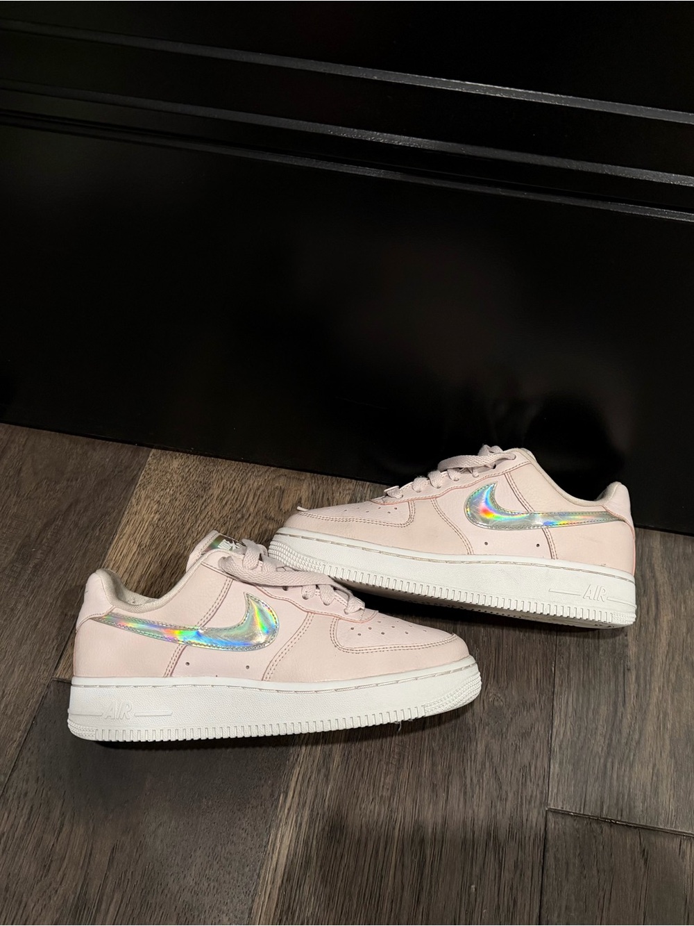 Nike White Canvas-Look Sneaker Interior with Visible Size Tag